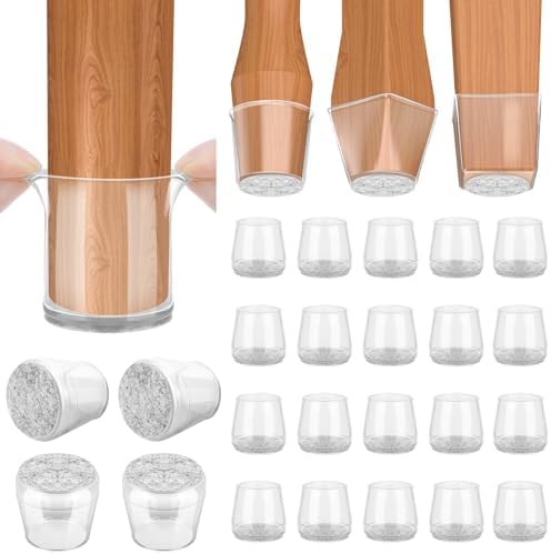 BALEINE 24PCS Silicone Chair Leg Floor Protectors for Hardwood Floors by BALEINE