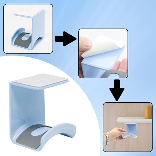 Blue Headphone Stand Hanger, Hanging Headset Holder Hook Under Desk - Image 4
