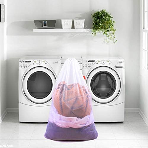 2 Pack Mesh Laundry Bags 24 x 36 Inches Drawstring Bag White - Image 6