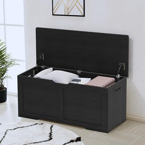 Timberer 39.4" Storage Chest, Wooden Storage Bench, Lift Top Toy Chest - Image 5