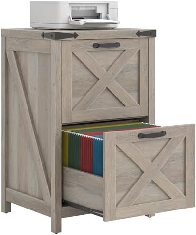 Halitaa Small Farmhouse File Cabinet with 2 Drawers for Home Office, Grey by Halitaa