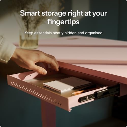 Desktronic Under Desk Drawer — Hidden Under-Desk Storage Organizer, Easy Install, Large Capacity Metal Sliding Drawer for Home Office, Standing Desk & Workstation (Pink) - Image 2