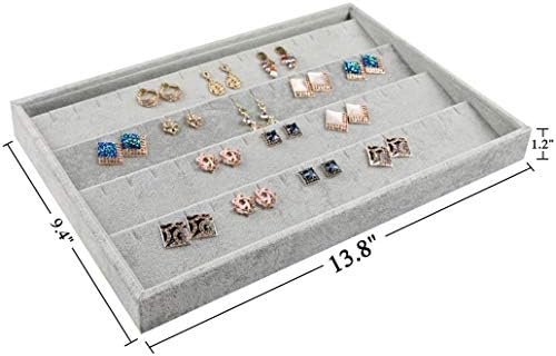 Stratalife 40 Pairs Velvet Stud Earring Organizer Tray, 13.8" x 9.4" x 1.2" - Image 4