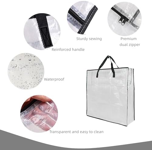 GONGKANGYUAN 25 Gallon Large Clear Storage Bags with Zipper and Handles, Blanket Bags for Closet Storage, Underbed Storage Organizer for Clothes Pillow Bedding Christmas Wreath - Image 3