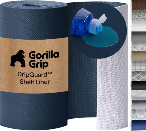 GORILLA GRIP Shelf Liner, Kitchen Drawer Protector, 12x120 Navy Blue by GorillaGrip