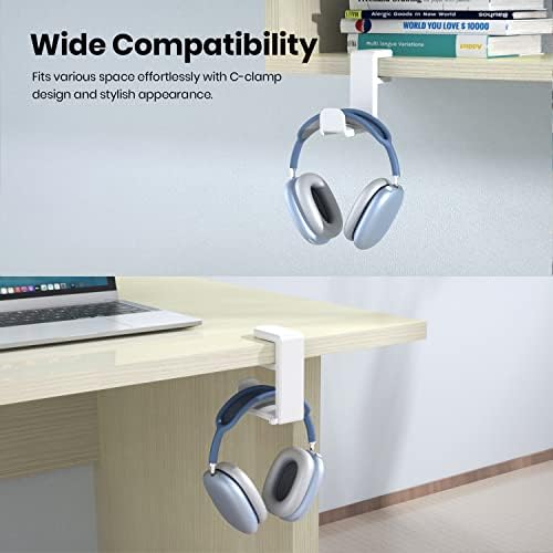 EURPMASK Rotating Headphone Stand,Adjustable Clamp-on Headset Holder Hanger - Image 3