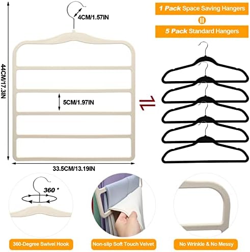 Closet Organizers and Storage, 5 Pack Velvet Pants-Hangers-Space-Saving - Image 5