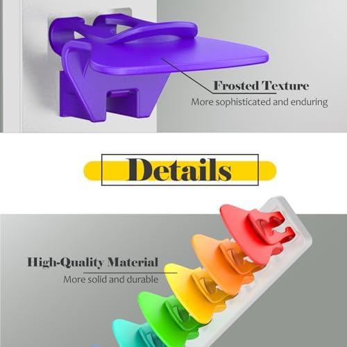 Hat Organizer for Baseball Caps 2 Pack, Adhesive Hat Rack for Wall,Baseball Cap Organizer(White+Rainbow) - Image 3