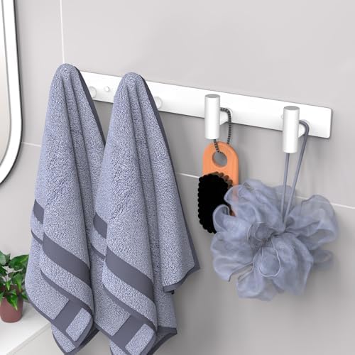 VAEHOLD Hat and Coat Wall Mount Rack - Hooks for Robes, Bags, Keys, and Towels - Bathroom Towel Hanger Organizer (White, “T“ Shape 4 Hooks 2 Pack) - Image 3
