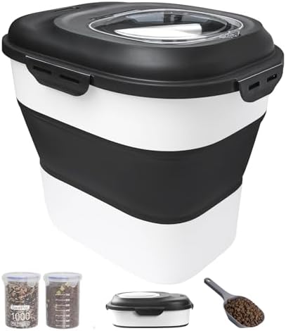 30-35 Lbs Dog Food Storage Container Collapsible Dog Food Container by DDMOMMYCOLLAPSIBLEFOODSTORAGECONTAINERFAMILY