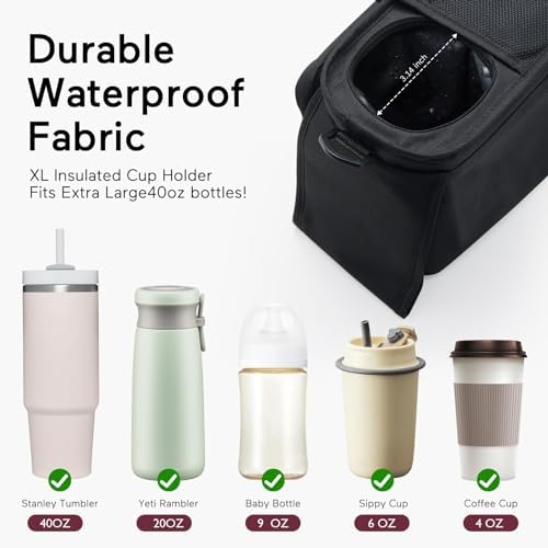 Momcozy Universal Stroller Organizer with Insulated Cup Holder - Image 4