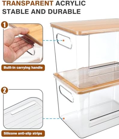 Trash Bag Holder, Acrylic Garbage Bag Dispenser with Bamboo Top - Image 4