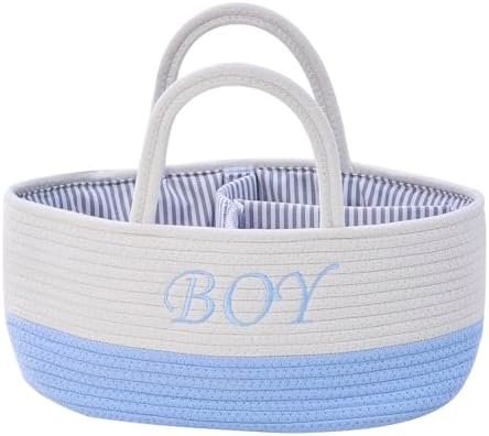 DUHEL Diaper Caddy Organizer, White Blue by DUHEL