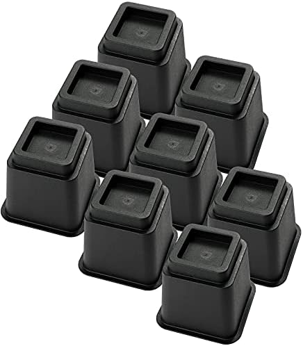 Bed Risers 5 Inch, Heavy Duty Square Furniture Frame Lift, Set of 8 by Ihomepark