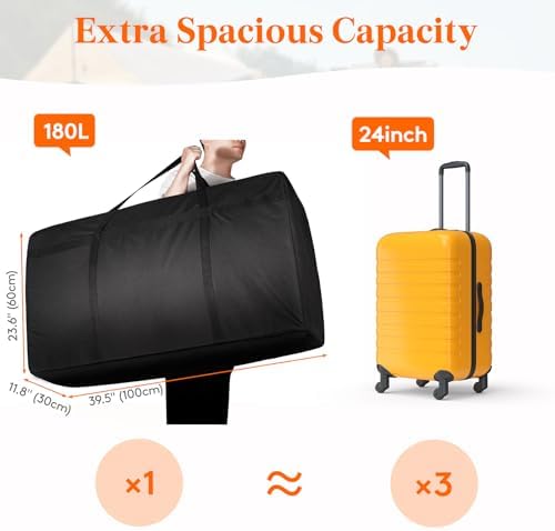 Lifewit 180L Extra Large Storage Duffle Bag for Travel, Camping, 1 Pack - Image 2