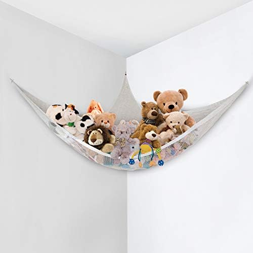 Little Chicks Plush Stuffed Animal Net Hammock -Corner Organizer and Toy Holder - Extra Large Hanging Storage for Kids Bedroom by Little+Chicks