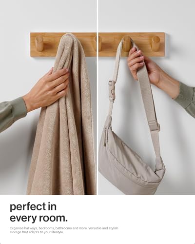LARHN Wall Mounted Coat Rack with 5 Heavy-Duty 1" Diameter Hooks (2-Pack) - Image 5