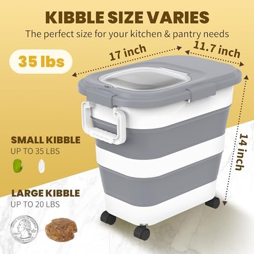 HOYTAMDA 25-35Lbs Collapsible Rice Container,Food Storage Containers Wheels - Image 2