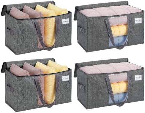 VENO Moving Bags, Wide Open Top, Clear Window, Gray, 4 Pack by Veno