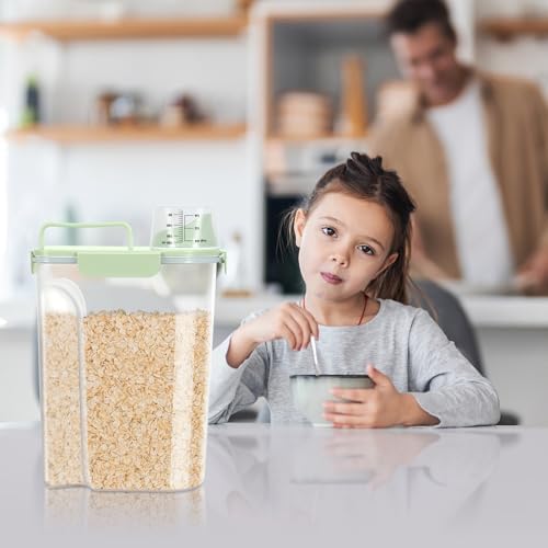 TBMax Airtight Rice Container 10 Lbs, Cereal Dispenser, Pet Cat Dog Food Storage Container, Plastic Kitchen Pantry Food Storage Holder with Cup -Light Green - Image 5