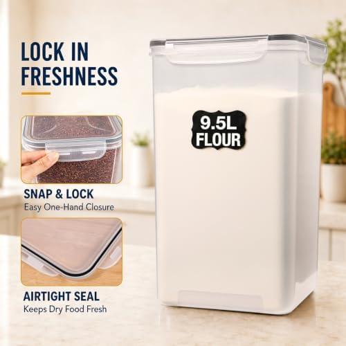 Gorpuire 2-Pack (9.5L | 321 Oz) Extra Large Bulk Food Storage Containers - Image 6
