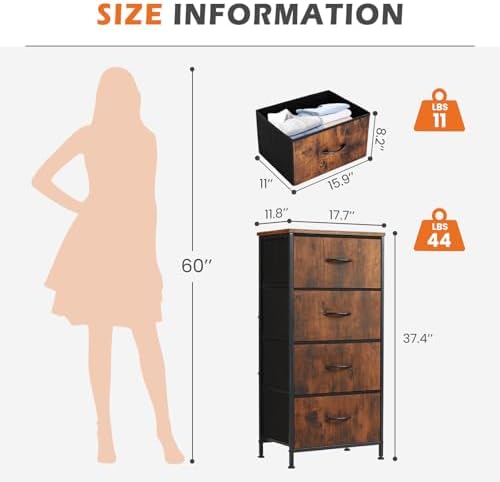 Sweetcrispy Dresser for Bedroom, 4 Drawer Storage Organizer for Closet - Image 3