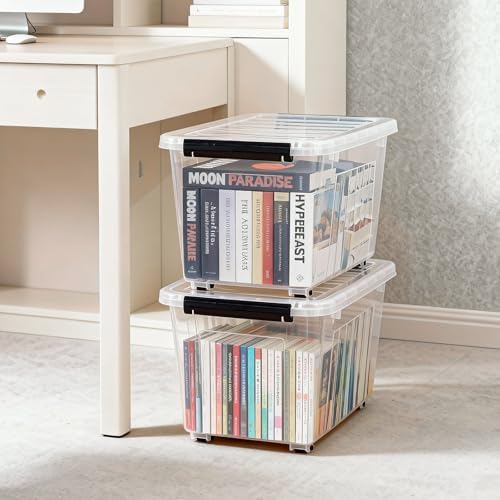 Citylife 54 Quart Large Clear Plastic Storage Bins with Lids 2-Pack - Image 6