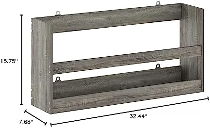 Furinno Hermite Multipurpose Wall Mounting Storage Shelf, French Oak (Pack of 2) - Image 7