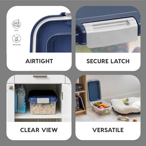 IRIS USA Dog Food Storage Container, Up to 11 lbs, Navy, Made in USA - Image 3