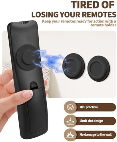 6 Pack Magnetic Remote Control Holder, Silicone, Self-Adhesive No-Drill - Image 4