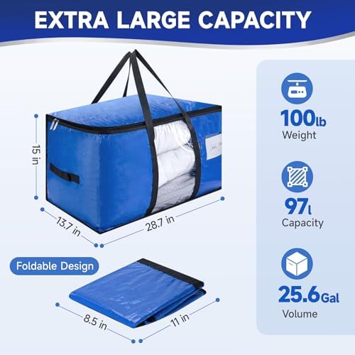 CONGREGATE Blue Moving Storage Bags, 97L, 8-Pack - Image 6