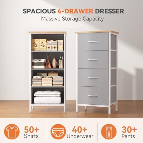 Sweetcrispy 4 Storage Drawer Dresser, Storage Cabinet, Clothes Organizer - Image 4