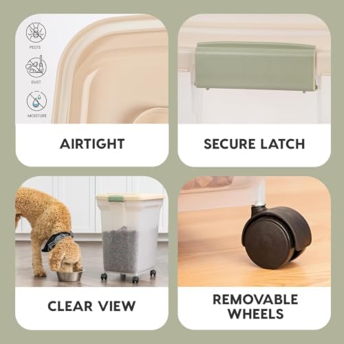 IRIS USA Dog Food Storage Container, Up to 58 lbs, Almond, Made in USA - Image 5