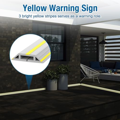 Eapele Floor Cord Cover 4ft Cord Covers for Wires on Floor, Heavy Duty Extension Cord Cover, Rubber Floor Cable Cover, Prevent Trip Hazard for Sidewalk Home Office Outdoor or Indoor Settings - Image 3