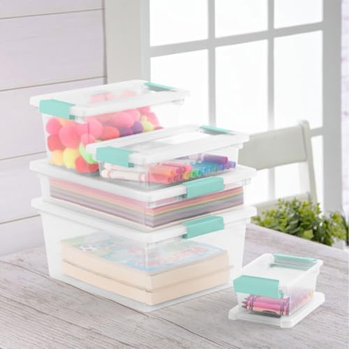 Sterilite Clip Box, Stackable Clear Plastic Bins - Medium, 12-Pack - Image 6