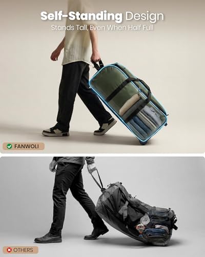 Fanwoli 30'' Extra Large Rolling Duffel Bag with Wheels, Heavy Duty - Image 3