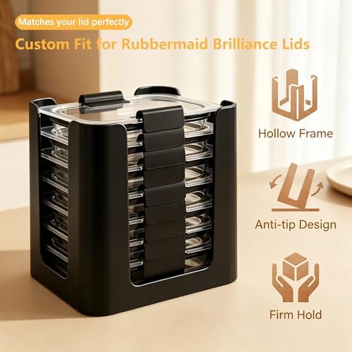 Food Container Lid Organizer for Rubbermaid Brilliance Nap-on Lids - Image 4