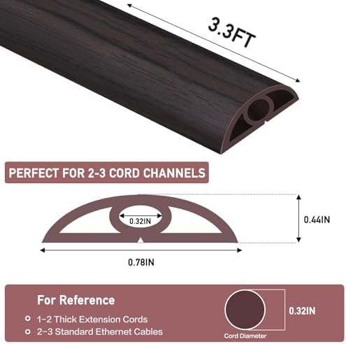 LSGCQ Floor Cord Cover Self Adhesive Cord Hider Floor Cable Management - Image 2