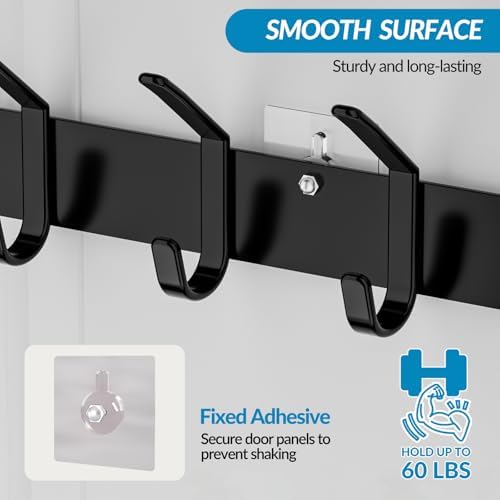 Over The Door Organizer, Towel Rack with Hooks & Basket Fits Doors 1 3/4" - Image 2