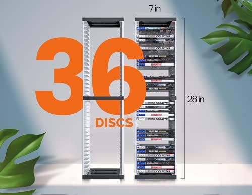 Video Game Storage Tower for PS5/PS4, 36 Disc Game Holder 6.6 x 4.7 x 29 In - Image 2