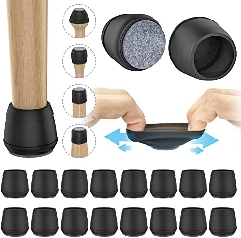 Extra Large Chair Leg Floor Protectors, (Fit: 1.84-2.36" Black). by ComeHomeWithMe