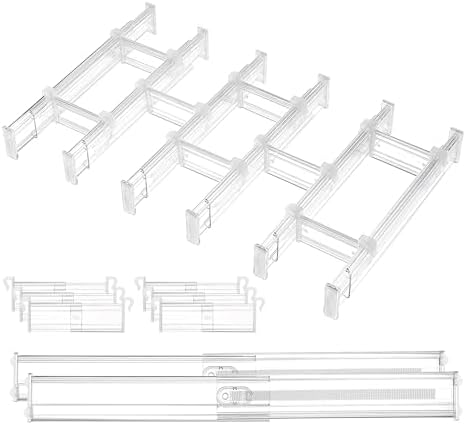 Vtopmart 2.36" Drawer Dividers with Expandable Inserts, 12.8"-22.3", 8 Pack by Vtopmart