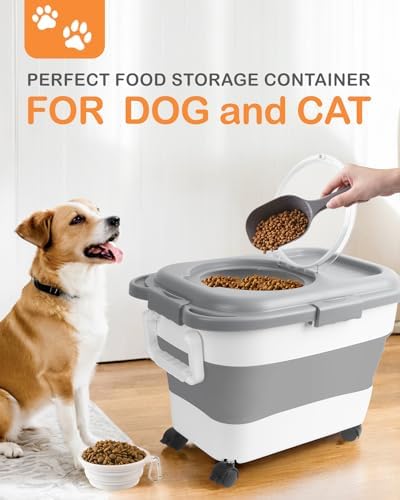 15-23 Lbs Dog Food Storage Container Airtight,Collapsible Pet Food Storage - Image 2