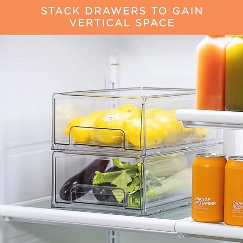 Sorbus Clear Stackable Storage Drawers for Refrigerator (Medium, 6 Pack) - Image 7