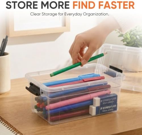 Superio 1.85 Quart Clear Plastic Storage Boxes with Lids, Stackable Organizer Containers, BPA-Free Storage Bins for Home, Office, School & Dorm, 3 Pack - Image 2