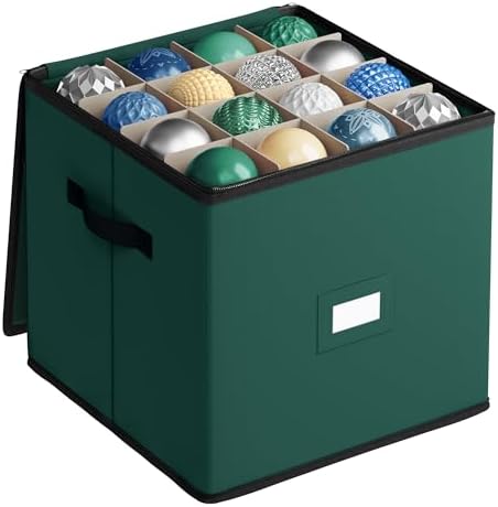 SONGMICS Christmas Ornament Storage Box, with 3 Inches 64 Slots by SONGMICSbySONGMICSHOME