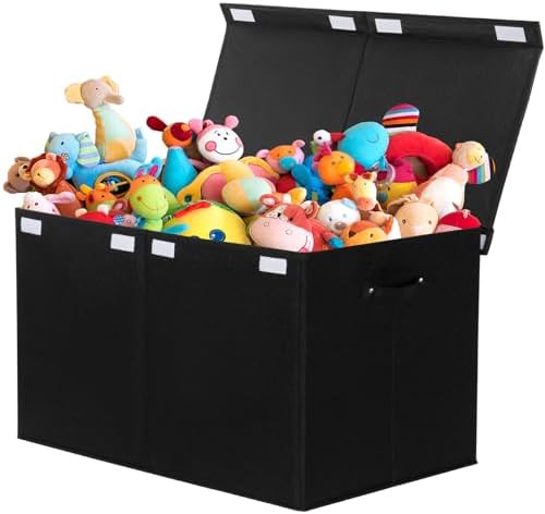 Large Toy Box Chest Storage with Flip-Top Lid, Kids Toy Storage Bin Boxes by popoly