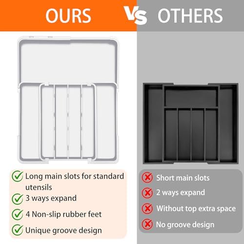 Spaclear Adjustable Silverware Drawer Organizer, Utensil Tray for Kitchen - Image 6
