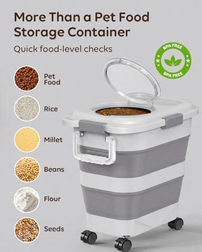 Collapsible Dog Food Container for 10-25 lbs, Airtight Storage Bin - Image 6