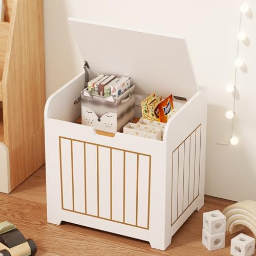 Aenuert Storage Chests, Small Cube Organizer Box,Wooden Entryway Storage (White, Without Handles) by Aenuert
